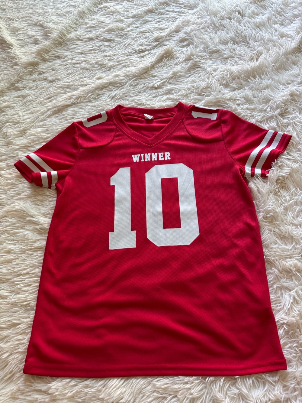 SHEIN Bright Red Crewneck Athletic Tee